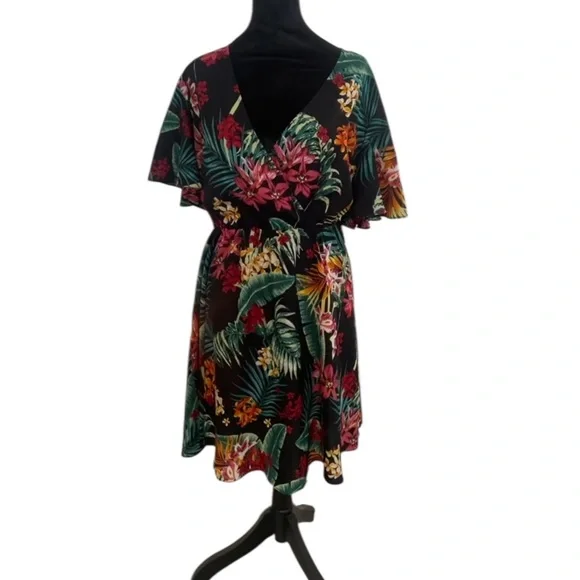 Breezaya Floral and Tropical Print A-Line Dress,XL - Picture 5 of 5